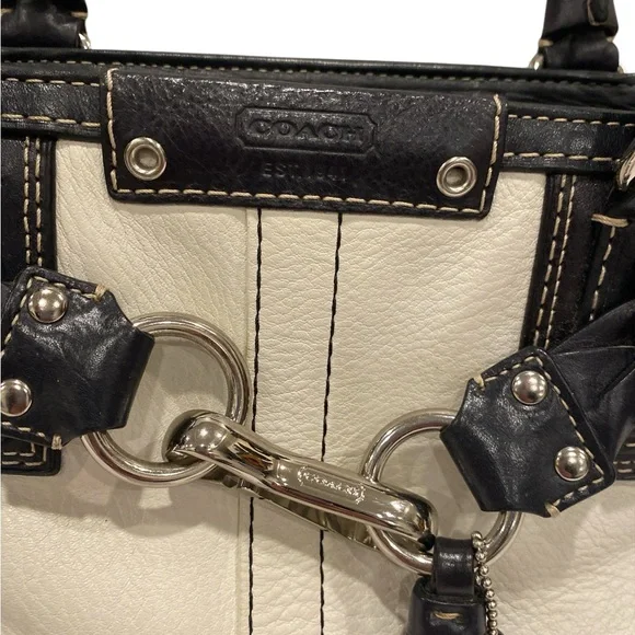 Coach Hampton Ivory Leather Satchel Shoulder Bag - Excellent Condition - Picture 2 of 11